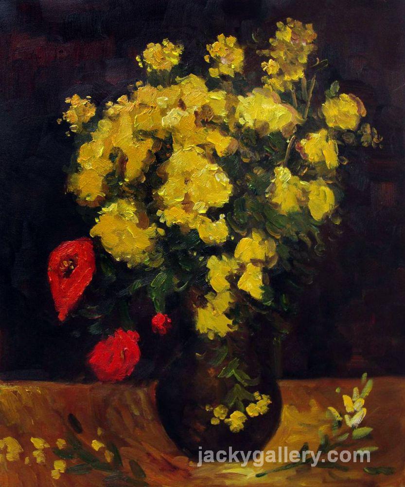 Vase with Viscaria (Poppy Flowers), Van Gogh painting